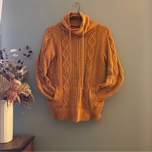 l.l. bean signature cotton funnelneck fisherman sweater